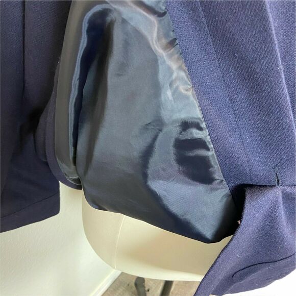 Requirements Car Coat Jacket Vintage Women's Navy Blue Button Front Size 22 W - Picture 4 of 9